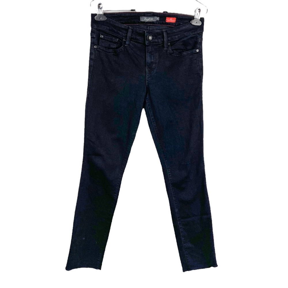 Level 99 Lily Skinny Straight Jeans Watson Wash Raw Hem Size 27